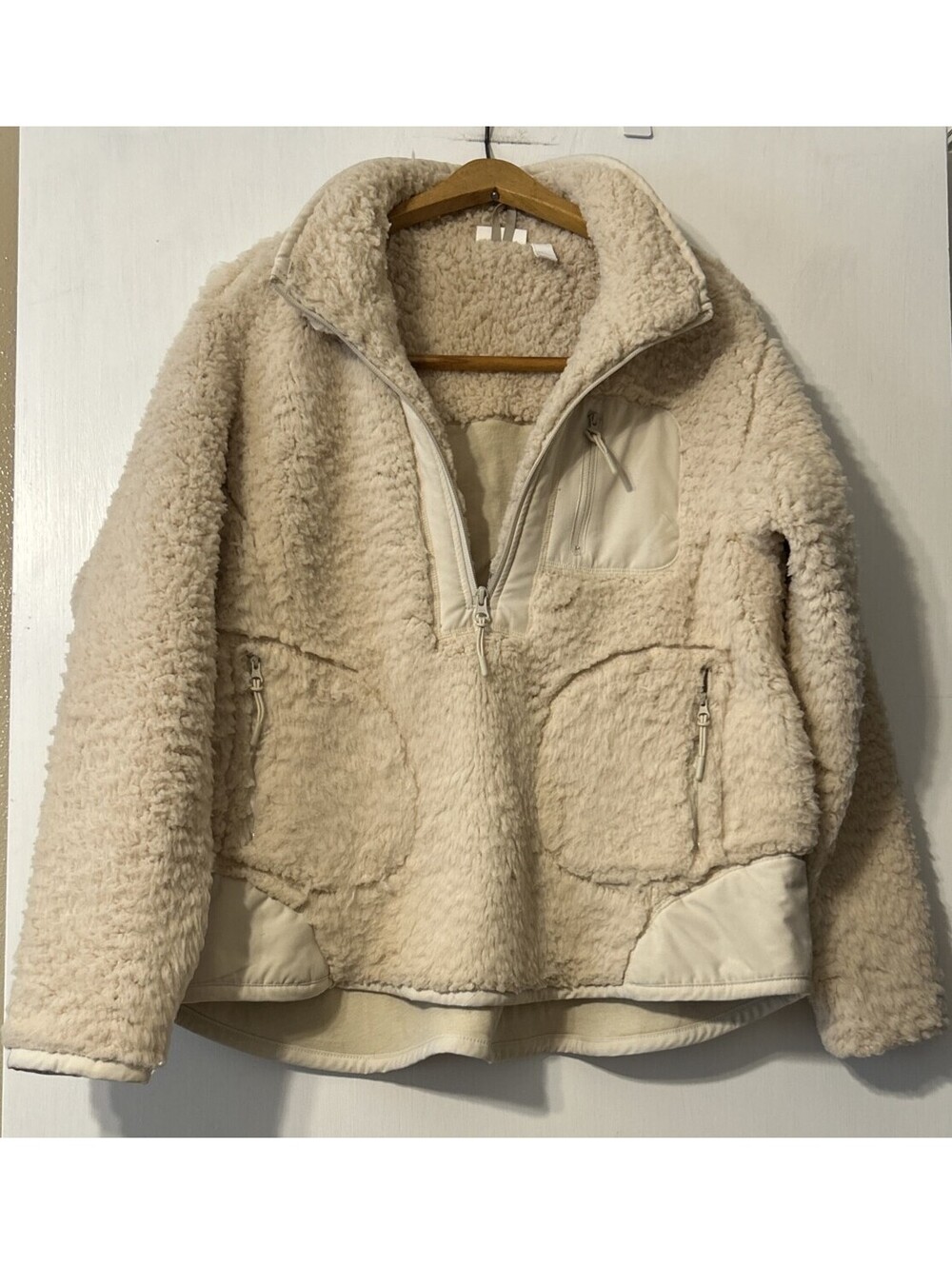 Zella Sherpa Jacket - Tan - XL - Plush Cozy Fuzzy